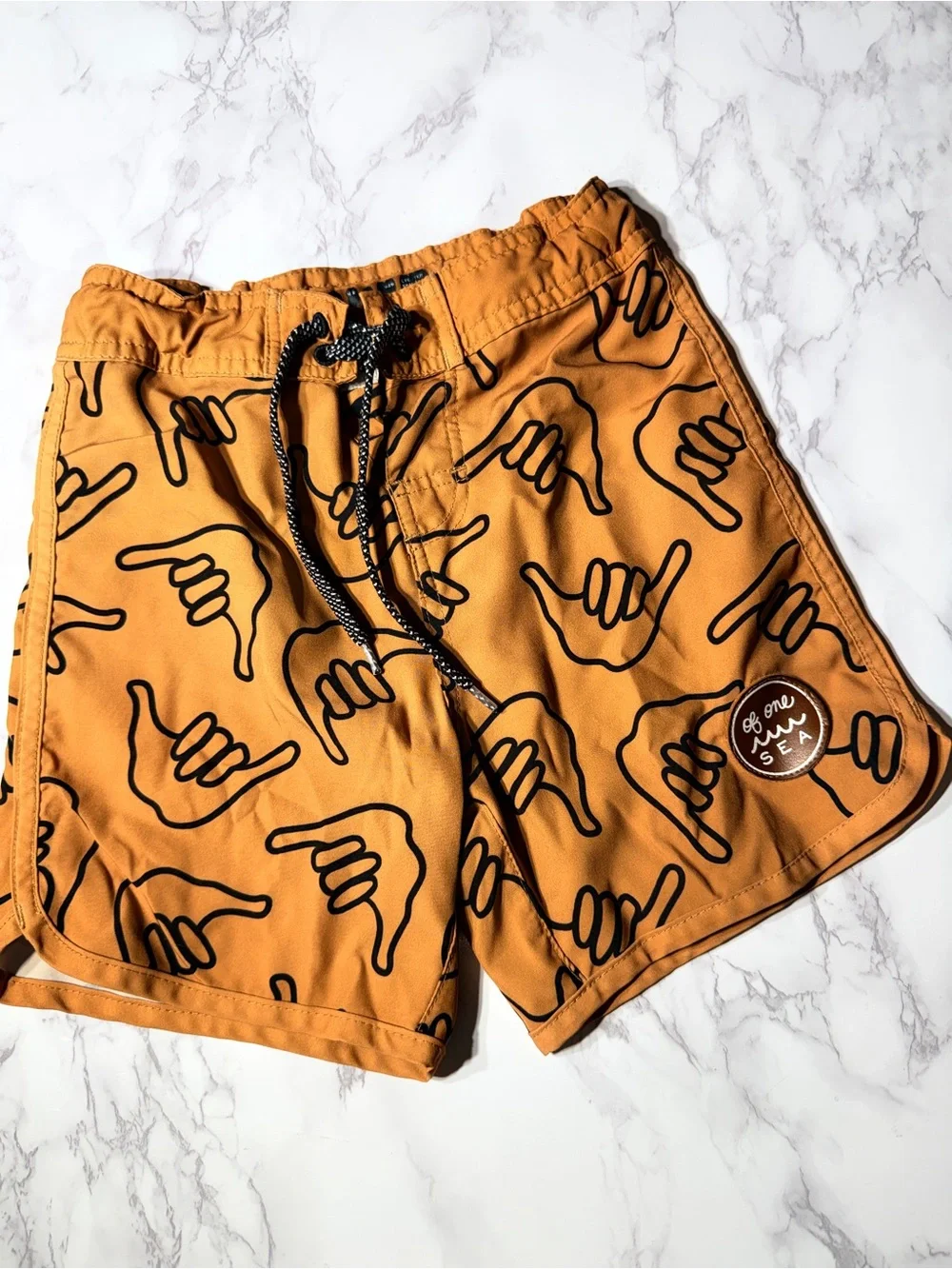 Of one sea tan Shaka shorts surf shorts swim board shorts Hawaii 7/8 boys